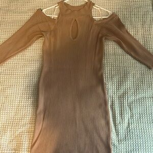 Guess Tan keyhole sweater mini dress